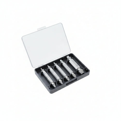 5 Pieces Screw Extractor Kit with Storage Case Compact Tools Easy for Plumbers