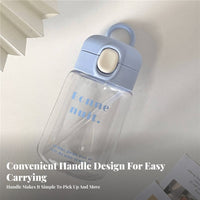 Cute Design Small Portable Water Cup Easy to Clean Plastic Straw Bottle Long-Lasting for Students, School Children, Daily Use, Travel