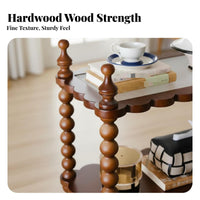 double-decker Wooden Trolley Movable End Table long-lasting Construction for Dining Area