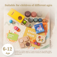Montessori Wooden Busy Book Puzzle Toy Set for Toddlers 1-3 Years, Educational Toy