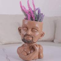 Bodybuilder Head Planter Creative Gift Artistic Bust Planter Versatile Decor