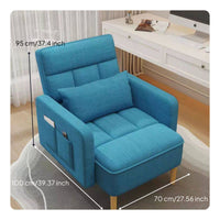 Pedicure Lounge Chair Ergonomic Recliner Armchair Adjustable Backrest Firm-density Foam Ottoman Supportive Linen Suit for Homeowners Living Room Bedroom Home Office