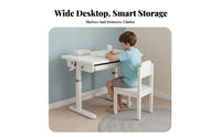Hand-Crank Lift Adjustable Height kid's Desk Ergonomic Design Study Table Child-Safe Features kids' Furniture Large Desktop for Children, Students, Parents, Bedroom, Home, Homeschooling