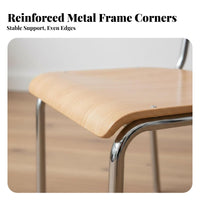 Wood and Metal Dining Chair Minimalist Design for Cafe, Office Workers, Students