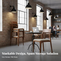 Upholstered Wooden Side Chair Nordic Design Stackable Wooden Frame Chair Space-Saving Fully Assembled for Hoteliers, Hotel, Cafe