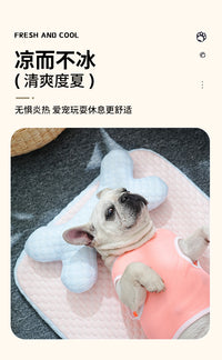夏天凉感狗垫子睡觉用猫狗睡垫宠物地垫中小型犬可拆洗狗窝跨境