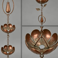 Lotus Rain Chain Hanging Ornament Decorative Rain Chain Adjustable Length