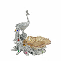 Gold Peacock Tray Luxury Design Peacock Fruit Tray Gift Idea for Coffee Table