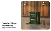 Shipping Container Trash Bin Raised Paneling Outdoor Storage Locking Latch