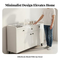 Coffee Bar Cabinet with Dining Room Buffet Household Furniture Kitchen Storage Console and Enclosed Compartments Featuring Sleek Modern Design Suitable for Entryway Living Room Home Organization
