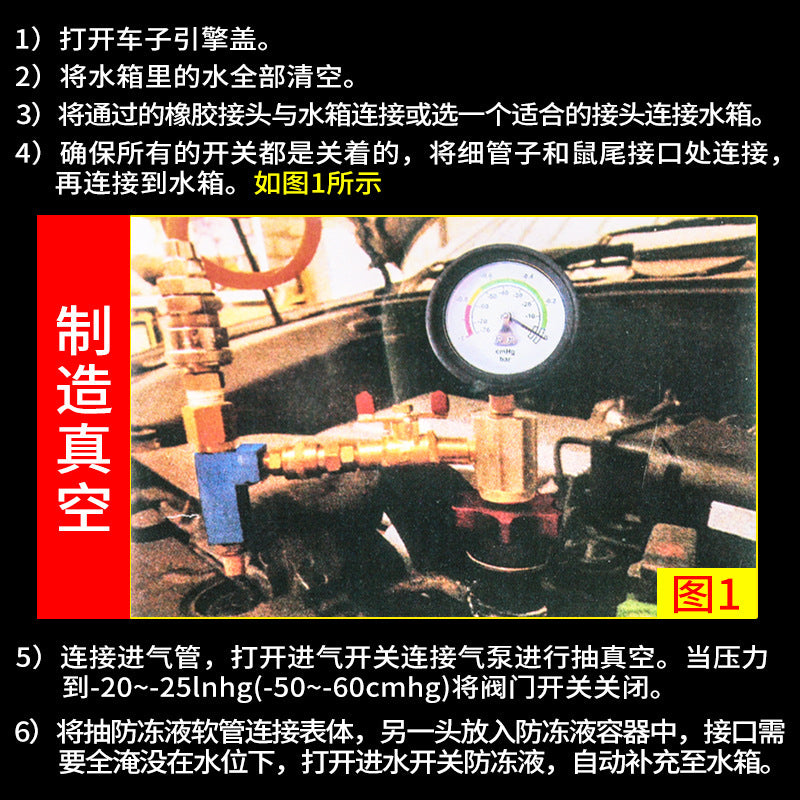 Vacuum Coolant Antifreeze Replacement Tool Car Antifreeze Filler Radiator Air Removal Special Tool
