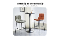 Upholstered High-Spine Stool Modern Design Counter Chair Metal Footrest Sturdy Construction for Restaurant Guests, Adults