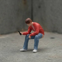 Miniature Man on Toilet Tiny 1:64 Scale Miniature Figurines Collectible 1:64 Scale Figure for Hobbyists