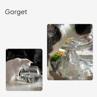 Glass Cat Bowl Fish Design Wide Mouth Anti-Tip