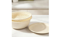 3 Pieces Food Grade Kitchen Colander Bowl Set Double Layer Drain Basket with Tray Quick Drainage Colander and Bowl Set Easy to Clean for Countertop