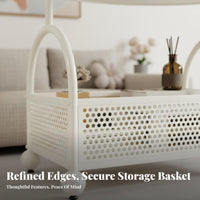 2-Tier Rolling End Table Cream design Utility Cart Easy to Move for Homeowners