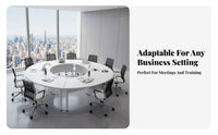 S-Shaped Splicing Desk Combinable Pieces Conference Table Versatile Configuration Adaptable Design for Students, Boardroom
