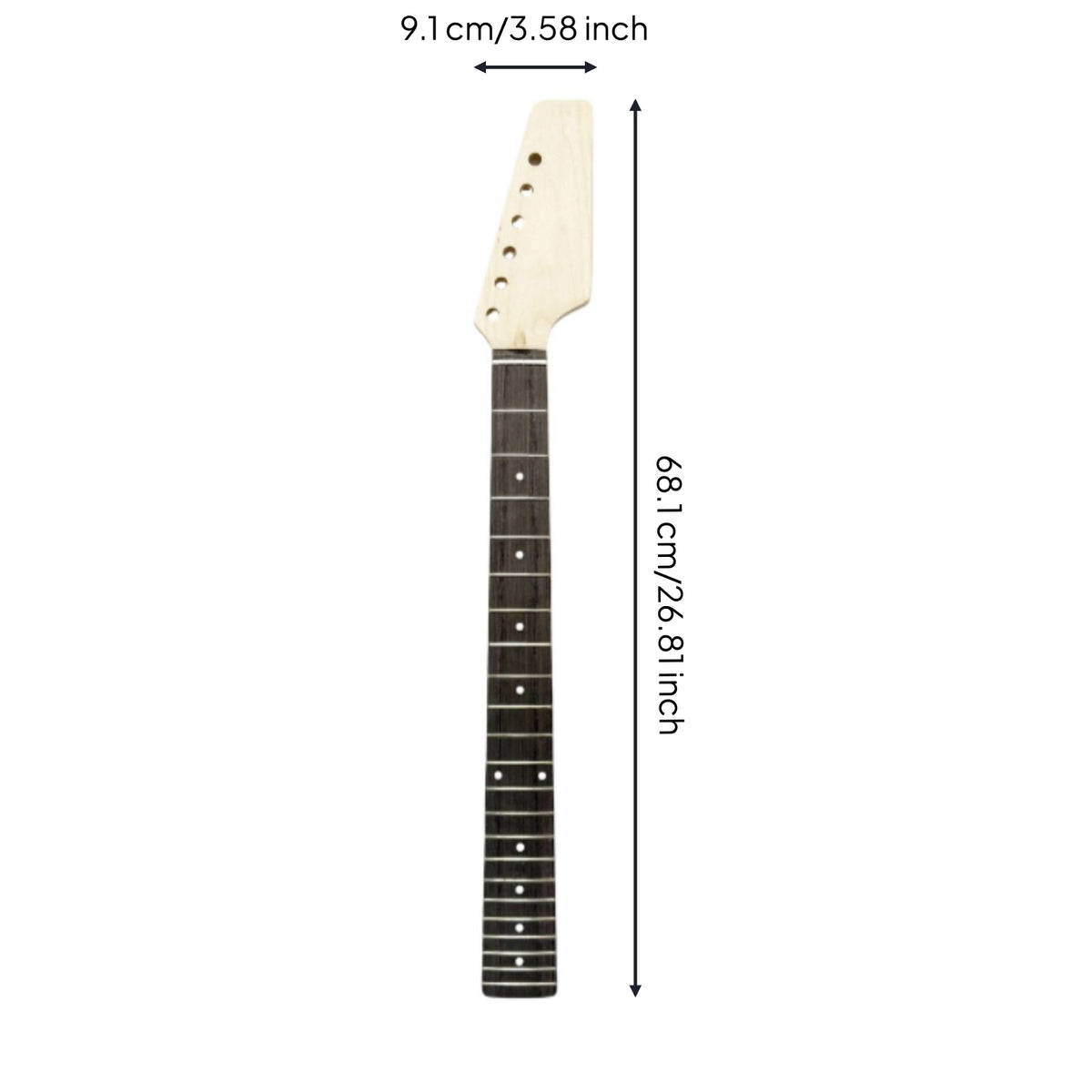 Straight Electric Guitar Neck with Rosewood Fingerboard Replacement Maple Guitar Neck Compatible for Luthiers