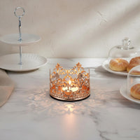 Crown Candle Holder Hollow-out Design Baroque Metal Crown Romantic Atmosphere