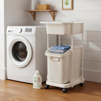 Tiered Rolling Laundry Sorter Large Capacity Vertical Rolling Hamper for Parents