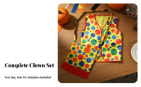 Funny Party Props Clown Costume Set Comfortable Polka Dot Clown Outfit Lightweight Breathable for Performers, Halloween, Stage Performances