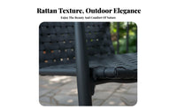3 Pieces Weather Resistant 3 Piece Patio Conversation Set Modern Design Woven Strap Armchair and Table Set Easy to Assemble for Couples, Homeowners, Adults, Balcony, Backyard, Porch, Poolside