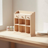 1:12 Scale Dollhouse Cabinet Realistic Detail 1:12 Scale Wall Cabinet Modern Design Unpainted Wooden Display Shelf for Crafters, Hobbyists