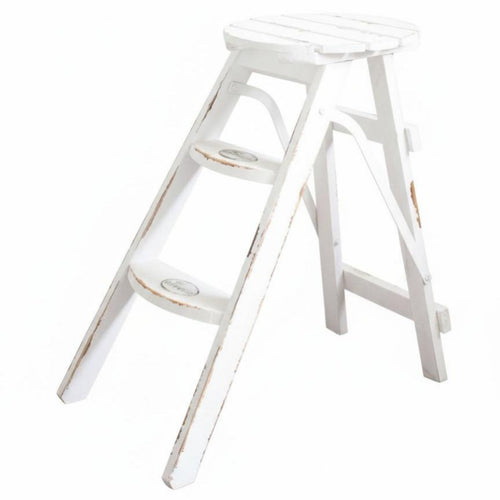 3-Tier Ladder Shelf Space-Saving A-Frame Ladder Shelf Slatted Shelves for Patio