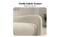 Curved Teddy Sofa Nordic design Curved Teddy Couch Space-Saving Household Seating for Apartment Dwellers, Business Owners, Living Room, Salon, Boutique