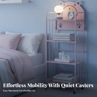 animalthe bear designed Rolling Rack Movable with casters Utility Cart Easy to Assemble