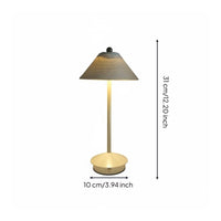 Rattan LED Desk Lamp Handwoven Rechargeable Touch Table Lamp Vintage Design