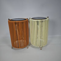 Waterproof Solar Rattan Garden Lamp Vintage Design Solar Wicker Floor Lamp Weather Resistant Rattan Lantern Light LED Lighting for Camping