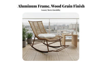 Weather-Resistant Woven Recliner swaying chair Ergonomic relaxsign Rocking Chair Sturdy Frame Outdoor Furniture Highspine Support for Adults, Seniors, Homeowners, Balcony, Garrelaxn, rearyard, Patio