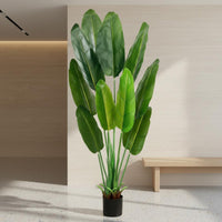 Low Maintenance Large Artificial Floor Plant No Watering Artificial Traveler's Palm Easy to Clean Faux Traveler's Palm Fade-Resistant for Allergy Sufferers, Living Room