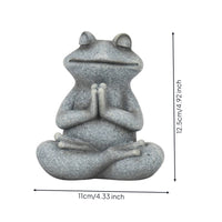 Meditation Frog Figurine Zen Meditative Frog Statue Stone-Look for Windowsill