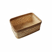 Woven Bamboo Basket Handwoven Fruit Bowl Rustic & design for Home Decorators, Hosts