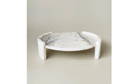 Marble Tray with Side Supports Stone Round Tray Minimalist for Living Room