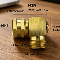 90 Degree Solid Brass Garden Hose Swivel Elbow Connector
