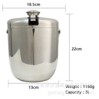 Stainless Steel Ice Bucket with Lid and Tongs for Beverages and Beer