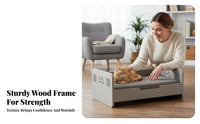Princess Design Elevated Wooden Pet Bed Luxury & design Elevated Pet Sofa Sturdy Construction Dog Couch cleanable pad for Cat Owners, Indoors, Living Room, Bedroom