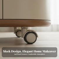 1 Rotating Tea Trolley Cabinet with Swivel Table Mobile Side Table Storage and Rolling Casters Modern Minimalist Style Suitable for Apartment Dwellers Living Room Balcony