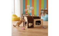 Cat House with Scratcher Two-in-oneUse Cat Hideaway with Scratching Board Indoor