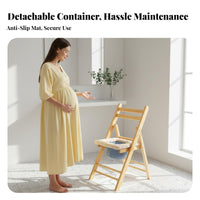Folding Wooden Potty Chair Foldable Design Mobility Assistance for assistancegivers
