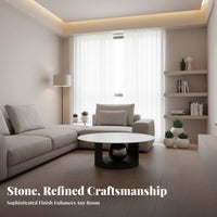 2 Pieces Minimalist design Nesting Coffee Table Set Light Luxury Round Nesting Table Set Modern Aesthetic Living Room Furnishing Stsingle Pattern Top for Apartment Dwellers, Homeowners, Students, Small Spaces, Lounge Area, Bedroom, Balcony