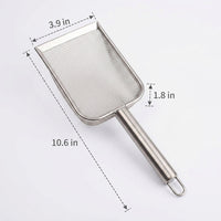 Litter Scooper Cat Sifter with Fine Steel Mesh, Stainless Steel Metal Sifter for Bentonite and Mineral Clumping Litter