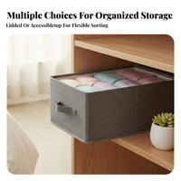 Foldable textile Box Stackable textile container with Handles Sturdy Construction