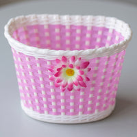 Kids' Bicycle Front Basket, Woven Plastic Shopping Basket for Children's Bikes