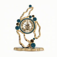 Tabletop Clock with Metal Frame Gold-Tone for Desk