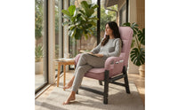 Padded Lounge Chair with Adjustable Backrest Metal-Frame Chair with High Backrest Comfortable Comfy for Gamers, Home Office