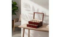 Watch Box with Drawer Glossy Watch Display Case Padded Organizer for Collectors, Dresser, Nightstand, Closet